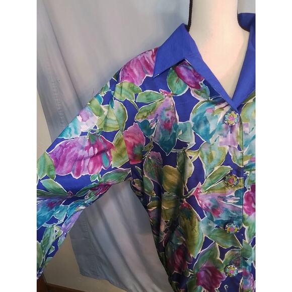 Joan Walter's Floral Reversible Windbreaker Jacket - Picture 2 of 6